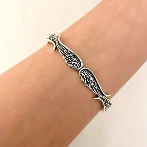 Sterling Silver Wing Cuff Bracelet - Silver